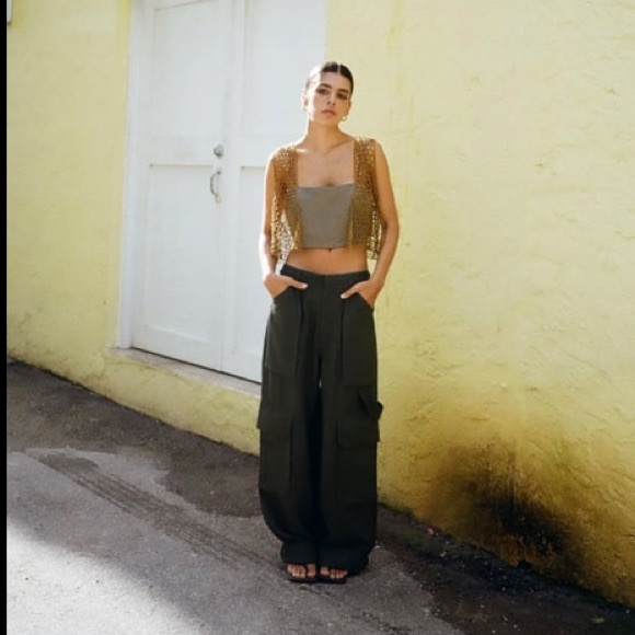 Zara Pants & Jumpsuits Zara Linen Cargo Pants Poshmark